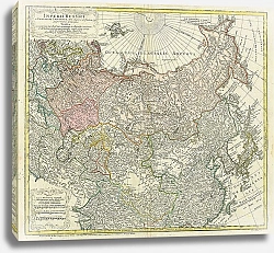 Постер Карта Российской Империи, от берегов Балтийского моря до Камчатки, 1739 г. 1