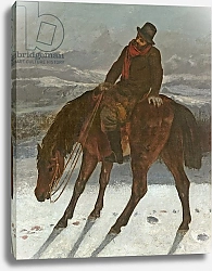 Постер Курбе Гюстав (Gustave Courbet) Hunter on Horseback, c.1864