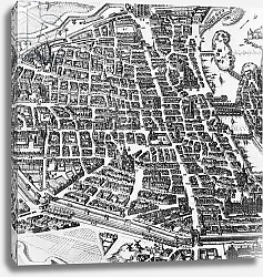 Постер Школа: Немецкая 17в Map of Paris, 1620