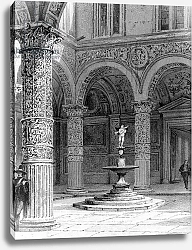 Постер Школа: Итальянская 19в Detail of the Courtyard of the Palazzo Vecchio, 1842