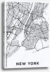 Постер Светлая карта Нью-Йорка
