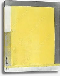Постер Желтый квадрат на сером