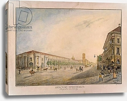 Постер Беггров Карл View of Nevsky Prospekt, near the Gostiny Dvor, St. Petersburg, 1823