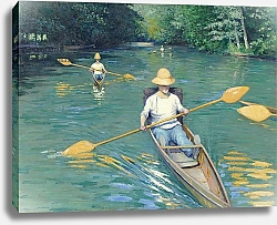 Постер Кайботт Гюстав (Gustave Caillebotte) Skiffs, 1877