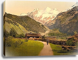 Постер Швейцария. Шале в горах