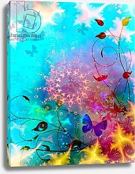 Постер МунШэдоу АлиЗен (совр) Turquoise Sea/Sky with Butterflies, 2014,