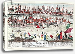 Постер Школа: Немецкая 18в. Panoramic view of Constantinople