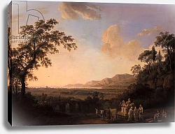 Постер Хаккерт Якоб (Jakob Philipp Hackert) Idyllic landscape at dusk, 1782