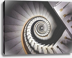 Постер Мраморная лестница с золотыми перилами