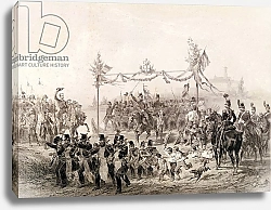 Постер Школа: Итальянская 19в Charles-Albert I Prince of Carignan in Charge of the Piedmontese Army Crossing the Tessin