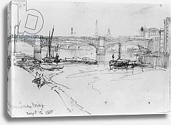 Постер Шарф Джордж (грав) Sketch of London Bridge, 1860