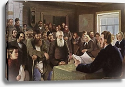 Постер Богданов-Бельский Николай Sunday reading at a country school, Russia, 1895