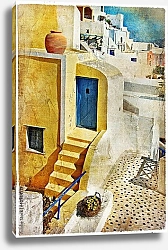 Постер Греция. Улицы Санторини #4. Винтаж