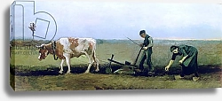 Постер Ван Гог Винсент (Vincent Van Gogh) Labourer and Peasant Planting Potatoes, 1884