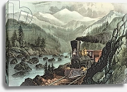 Постер Курье Н. The Route to California. Truckee River, Sierra Nevada. Central Pacific railway, 1871