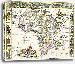 Постер Школа: Голландская 17в Map of Africa, from Nova Africa Descriptio, published in Amsterdam in the 1660s by Frederik de Wit