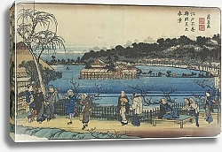 Постер Кэйсай Эйсэн Spring View of Benzai-ten Shrine at the Shinobazu Pond in Edo, c. 1830-1844