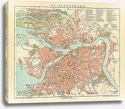 Постер Карта Санкт-Петербурга, 19в. 1