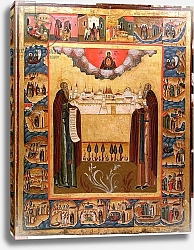 Постер Школа: Русская 18в. Saints Zosimus and Sabbatheus of Solovetsk with scenes from their lives, 18th century