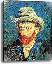 Постер Ван Гог Винсент (Vincent Van Gogh) Автопортрет с серой фетровой шляпой