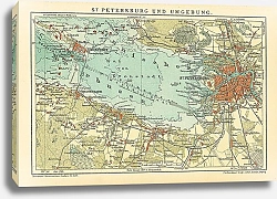 Постер Карта Санкт-Петербурга и окрестностей
