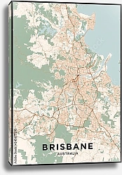 Постер Цветная карта Брисбена