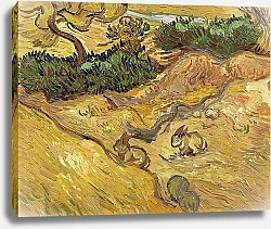 Постер Ван Гог Винсент (Vincent Van Gogh) Поле с двумя кроликами