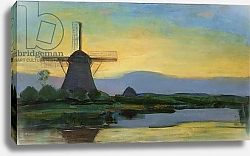 Постер Мондриан Пит Oostzijdse Mill with Extended Blue, Yellow and Purple Sky, c.1907-early 1908