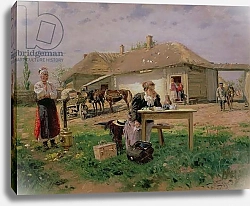 Постер Маковский Владимир Arrival of a School Mistress in the Countryside, 1897 1