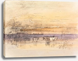Постер Варлей Джон Cattle Watering at Sunset