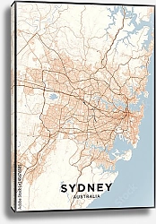 Постер Цветная карта Сиднея