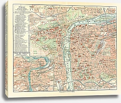 Постер План Праги и карта Праги с пригородами