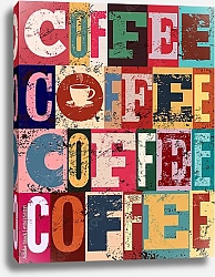 Постер Кофейный типографский марочный гранж-плакат