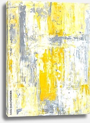 Постер Жёлто-серо-белая абстракция