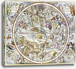 Постер Селлариус Адре (карты) Map of the Christian Constellations as Depicted by Julius Schiller, from 'The Celestial Atlas, or The Harmony of the Universe' pub. by Joannes Janssonius, Amsterdam, 1660-61