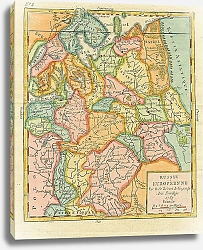 Постер Карта: Россия, европейская часть, 1750г. 1