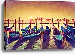 Постер Гондолы на Большом канале Венеции, Италия