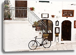 Постер Велосипед у магазинчика в Остуни, Италия