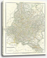 Постер Карта: Россия и Польша, 1834 г. 1