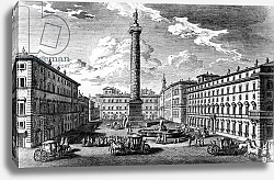 Постер Вази Джузеппе View of Piazza Colonna, Rome, 1752