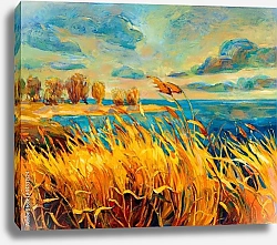 Постер Закат на осеннем озере