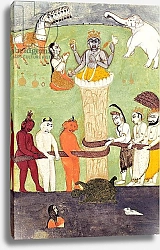 Постер Школа: Индийская Churning of the Sea of Milk, 15th-17th century