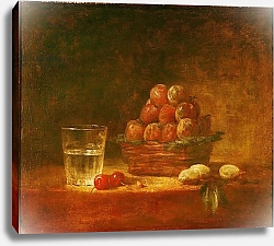 Постер Шарден Жан-Батист Still Life of Fruit and a Glass, 1759