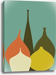 Постер Абстрактные вазы в теплой цветовой палитре 1