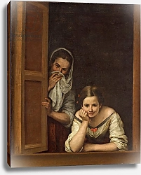 Постер Мурильо Бартоломе Women from Galicia at the Window, c.1655-1660