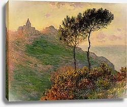 Постер Моне Клод (Claude Monet) Церковь в Варенгевиле в полдень