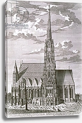 Постер Клейнер Саломон (грав) View of St. Stephan's Cathedral, Vienna engraved by George-Daniel Heumann