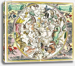 Постер Селлариус Адре (карты) Map of the Southern Hemisphere, from 'The Celestial Atlas, or The Harmony of the Universe' pub. by Joannes Janssonius, Amsterdam, 1660-61