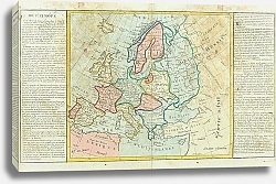 Постер Карта Европы из атласа Geographie Moderne J.B.L. Clouet, 1787 г. 1