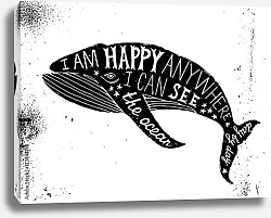 Постер Типографский плакат с китом